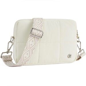 Stylish Cream Crossbody Puffer Bag